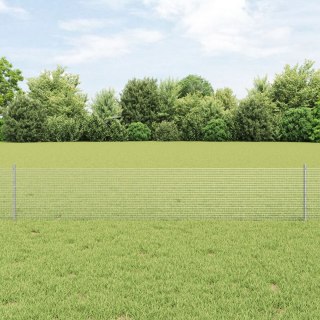  Ogrodzenie z drutu spawanego z 5 srebrnymi słupami 0,4x10 m stal