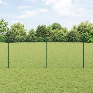  Ogrodzenie z ogniw łańcucha z 10 słupkami U Zielone 1x10 m Stal