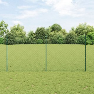  Ogrodzenie z ogniw łańcuchowych z 22 słupkami U Zielone 1.4x25 m Stal