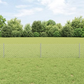  Ogrodzenie z siatki ogniwowej z 10 słupkami U Srebrne 0,4x10 m Stal