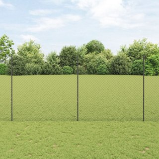  Ogrodzenie z siatki ogniwowej z 20 słupkami szarym 1,5x10 m stalowe