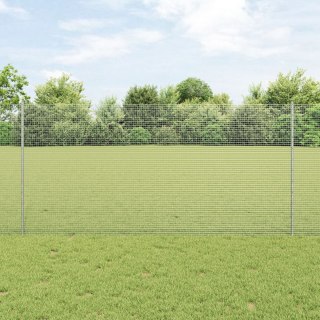  Ogrodzenie z siatki spawanej z 10 słupkami srebrnymi 1,2x10 m stalowe