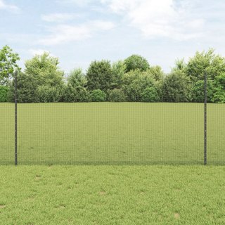  Ogrodzenie z siatki spawanej z 22 słupkami U Szare 1.2x25 m Stal