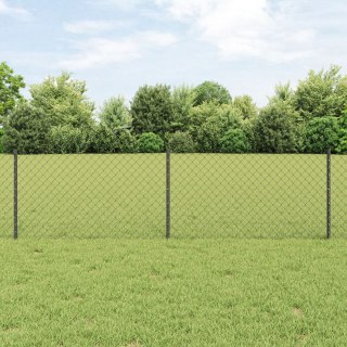  Ogrodzenie z siatki z 10 słupkami Szare 0.6x10 m Stal