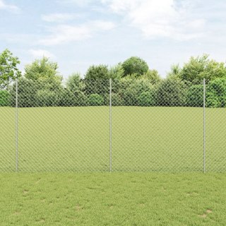  Ogrodzenie z siatki z 20 słupkami srebrnymi 1,6x10 m stalowe