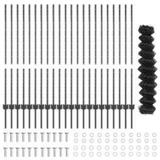  Ogrodzenie z siatki z 44 słupami U Szary 1,2x25 m Stal