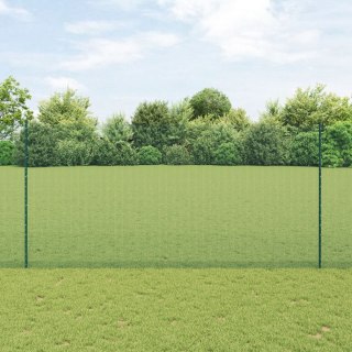  Ogrodzenie ze spawanego drutu z 11 słupkami U Zielone 1.6x25 m Stal