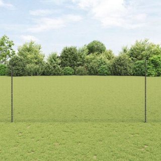  Ogrodzenie z drutu spawanego z 22 słupkami Szare 1,4x25 m Stal