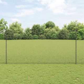 Ogrodzenie z drutu spawanego z 22 słupkami Szary 1.6x25 m Stal