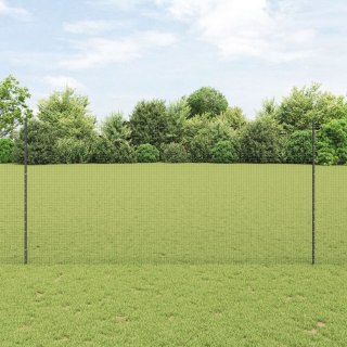  Ogrodzenie z drutu spawanego z 22 słupkami szarym 1.6x25 m ze stali