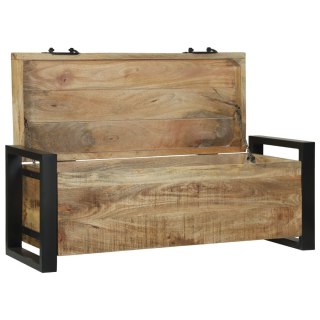 VidaXL Skrzynie do przechowywania 80x30x30cm z litego drewna mango i metalu