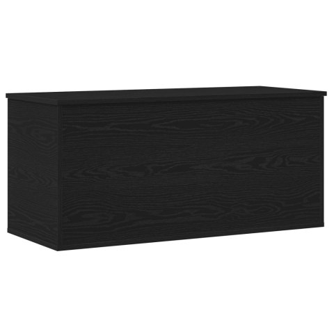 Skrzynia do przechowywania z pokrywą Czarna Dąb 100x42x46 cm Materiał drewnopochodny Skrzynia do przechowywania z pokrywą Czarna Dąb 100x42x46 cm Materiał drewnopochodny