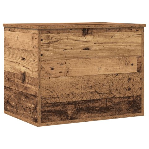 Skrzynia do przechowywania z pokrywą w stylu starego drewna 60x42x46 cm z materiału drewnopochodnego Skrzynia do przechowywania z pokrywą w stylu starego drewna 60x42x46 cm z materiału drewnopochodnego