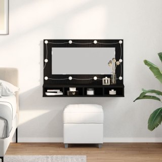 Szafka z lustrem LED  w czarnym dębie - 90x31,5x62 cm