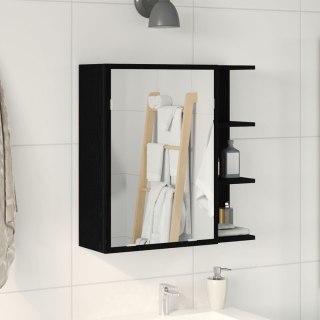 Szafka z lustrem do łazienki  Czarny Dąb 62,5x20,5x64cm Z materiałów drewnopochodnych