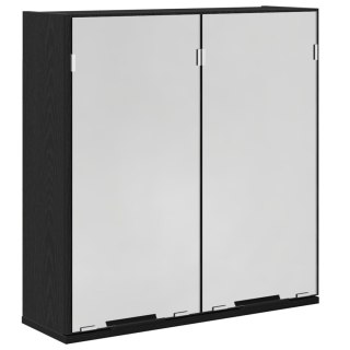 Szafka z lustrem łazienkowym  - Czarny Dąb, 64x20x66.5 cm, Wykonana z materiału drewnopochodnego