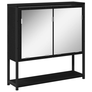  Szafka Lustro Łazienkowa Czarny Dąb 60x16x60 cm Drewno inżynieryjne