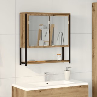  szafka z lustrem do łazienki Dąb rzemieślniczy 60x16x60 cm Drewno drewnopochodne