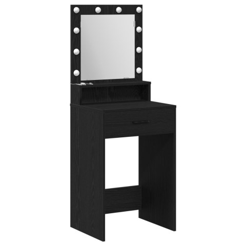 Toaletka  z LED-owym podświetleniem, czarny dąb, 50x41x135 cm