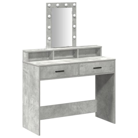 Toaletka z lampkami LED Szary beton 100x41x140 cm Toaletka z lampkami LED Szary beton 100x41x140 cm