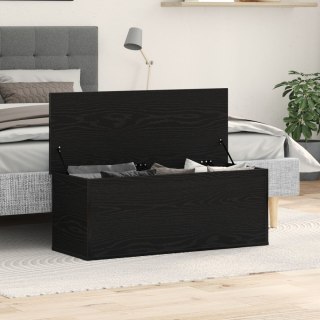  Pojemnik na przechowywanie w kolorze czarnego dębu 102x35x35 cm z drewna inżynieryjnego