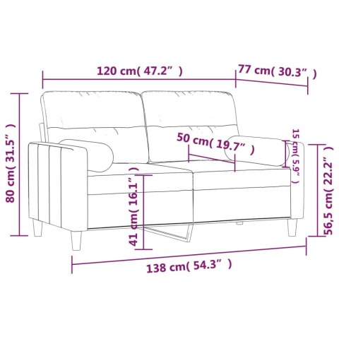 2-osobowa sofa z poduszkami, jasnożółta, 120 cm, tkanina 2-osobowa sofa z poduszkami, jasnożółta, 120 cm, tkanina
