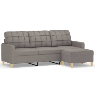  3-osobowa sofa z podnóżkiem, taupe, 180 cm, tkaniną