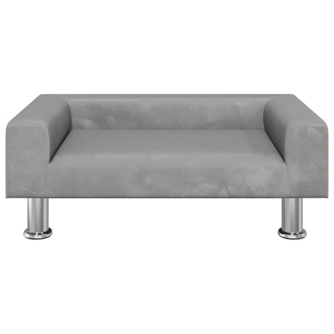 Legowisko dla psa, jasnoszare, 70x45x26,5 cm, aksamitne Legowisko dla psa, jasnoszare, 70x45x26,5 cm, aksamitne