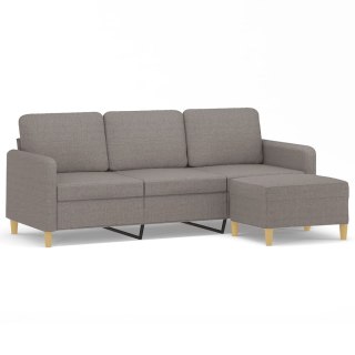  3-osobowa sofa z podnóżkiem, taupe, 180 cm, tkaniną