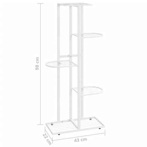 5-poziomowy stojak na kwiaty, 43x22x98 cm, biały, metalowy 5-poziomowy stojak na kwiaty, 43x22x98 cm, biały, metalowy