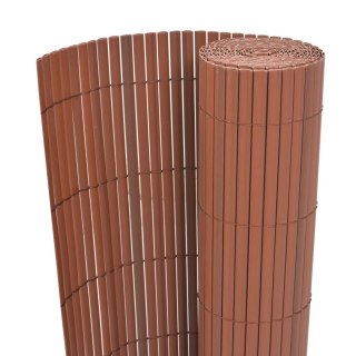  Dwustronne ogrodzenie ogrodowe, PVC, 90x300 cm, brązowe