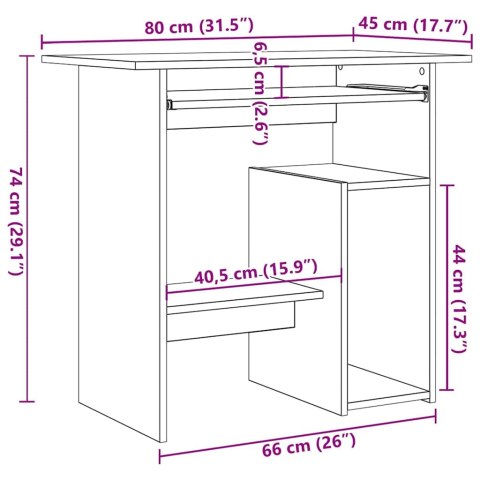Biurko, białe, 80x45x74 cm, materiał drewnopochodny Biurko, białe, 80x45x74 cm, materiał drewnopochodny