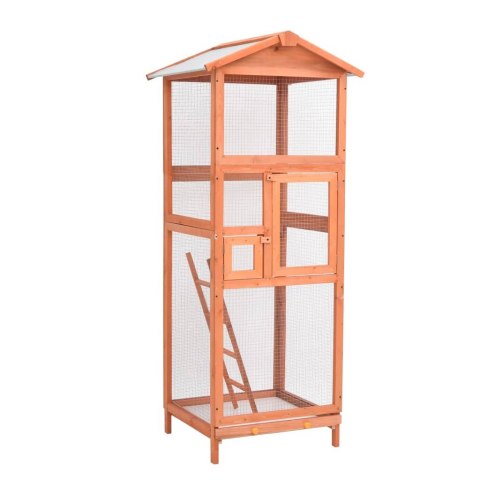 Klatka dla ptaków, 68x62x166 cm, lite drewno jodłowe Klatka dla ptaków, 68x62x166 cm, lite drewno jodłowe