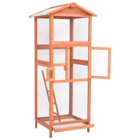 Klatka dla ptaków, 68x62x166 cm, lite drewno jodłowe Klatka dla ptaków, 68x62x166 cm, lite drewno jodłowe