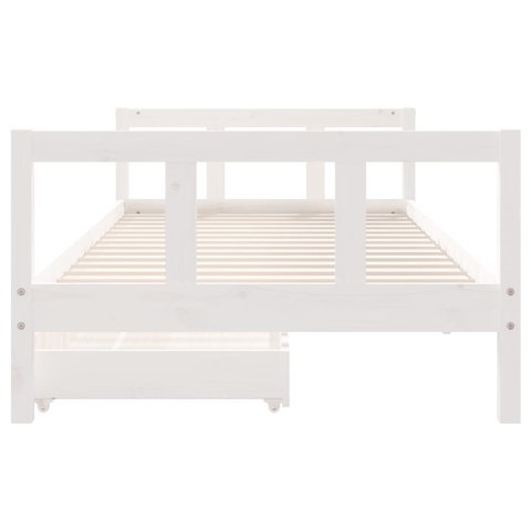 Rama łóżka dziecięcego z szufladami, biała, 90x200 cm, sosnowa Rama łóżka dziecięcego z szufladami, biała, 90x200 cm, sosnowa