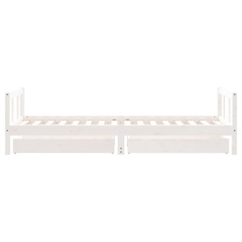 Rama łóżka dziecięcego z szufladami, biała, 90x200 cm, sosnowa Rama łóżka dziecięcego z szufladami, biała, 90x200 cm, sosnowa