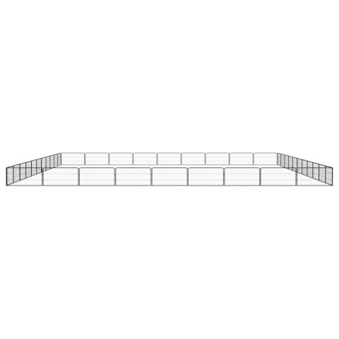  Kojec dla psa, 40 panele, czarny, 100x50 cm, stal