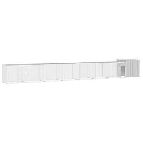 Klatka dla kurcząt, szara, 800x91x100 cm, stal Klatka dla kurcząt, szara, 800x91x100 cm, stal