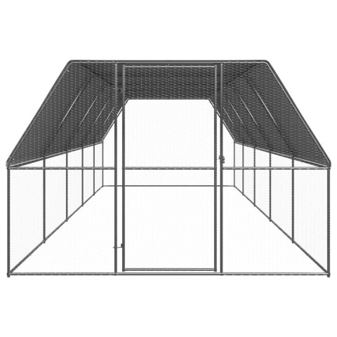 Klatka zewnętrzna dla kurcząt, 3x10x2 m, stal galwanizowana Klatka zewnętrzna dla kurcząt, 3x10x2 m, stal galwanizowana