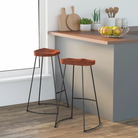 Stołki barowe Gavin, 2 szt., 50x40x78 cm, lite drewno mango Stołki barowe Gavin, 2 szt., 50x40x78 cm, lite drewno mango