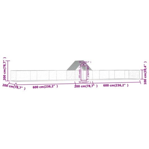 Woliera dla kur, 14 x 2 x 2 m, galwanizowana stal Woliera dla kur, 14 x 2 x 2 m, galwanizowana stal
