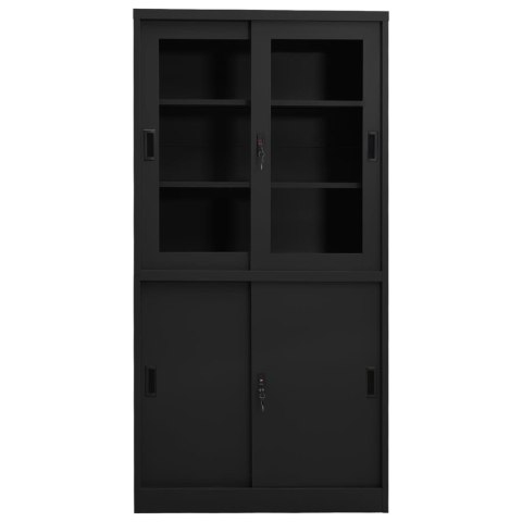 Szafa biurowa z przesuwnymi drzwiami, antracytowa, 90x40x180 cm Szafa biurowa z przesuwnymi drzwiami, antracytowa, 90x40x180 cm