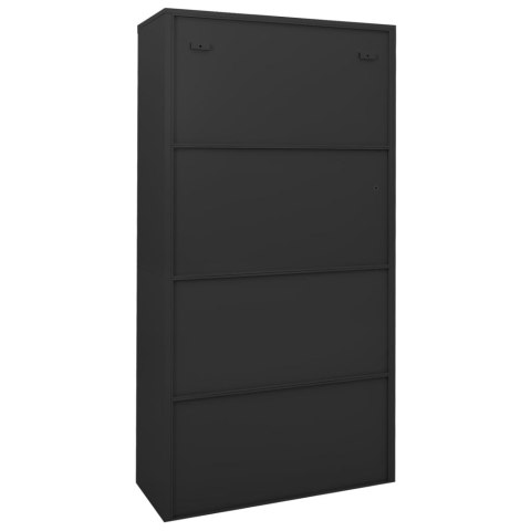 Szafa biurowa z przesuwnymi drzwiami, antracytowa, 90x40x180 cm Szafa biurowa z przesuwnymi drzwiami, antracytowa, 90x40x180 cm