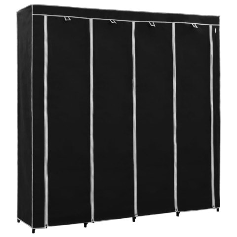 Szafa z 4 przegrodami, czarna, 175 x 45 x 170 cm Szafa z 4 przegrodami, czarna, 175 x 45 x 170 cm