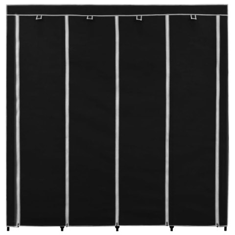 Szafa z 4 przegrodami, czarna, 175 x 45 x 170 cm Szafa z 4 przegrodami, czarna, 175 x 45 x 170 cm