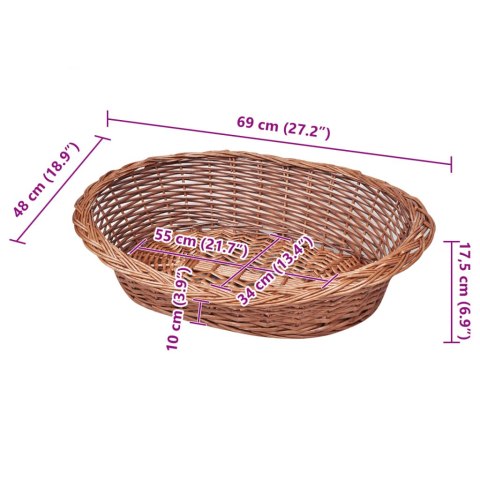Wiklinowy kosz/legowisko dla psa, naturalne, 69 cm Wiklinowy kosz/legowisko dla psa, naturalne, 69 cm