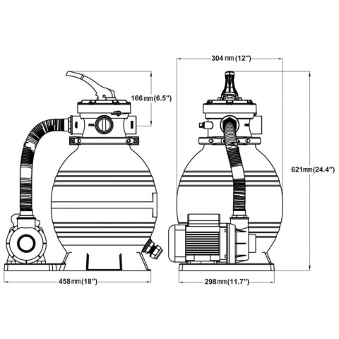 Piaskowe pompy filtrujące, 2 szt., 400 W, 11000 L/h Piaskowe pompy filtrujące, 2 szt., 400 W, 11000 L/h