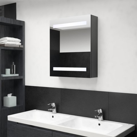 Szafka łazienkowa z lustrem i LED, szara, 50x14x60 cm Szafka łazienkowa z lustrem i LED, szara, 50x14x60 cm