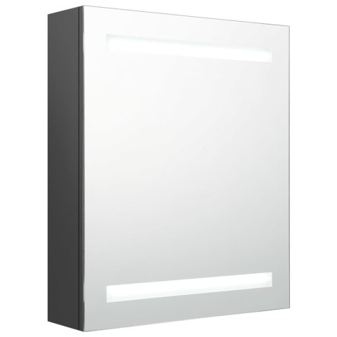 Szafka łazienkowa z lustrem i LED, szara, 50x14x60 cm Szafka łazienkowa z lustrem i LED, szara, 50x14x60 cm
