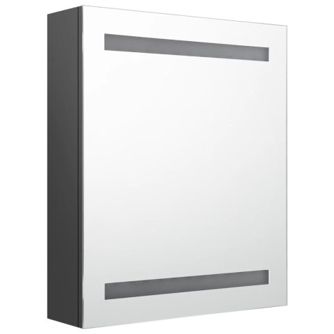 Szafka łazienkowa z lustrem i LED, szara, 50x14x60 cm Szafka łazienkowa z lustrem i LED, szara, 50x14x60 cm